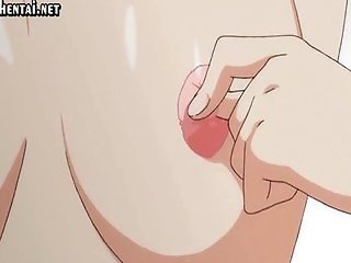 Redhead anime gets nipples rubbed