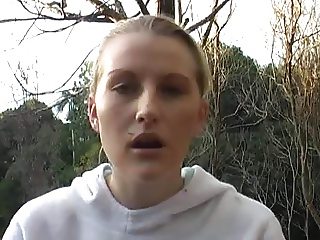 her orgasm's face outside in forest