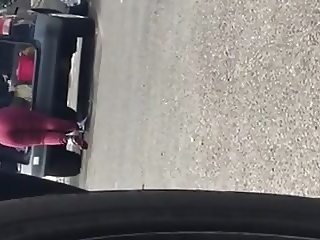 Phat latina ass wahing car